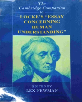 THE CAMBRIDGE COMPANION TO LOCKE's ESSAY CONCERNING HUMAN UNDERSTANDING