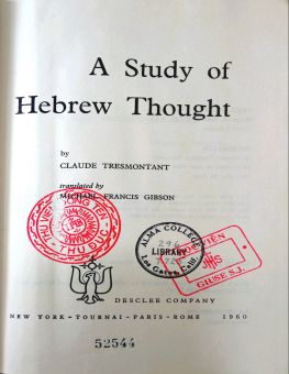 A STUDY OF HEBREW THOUGHT