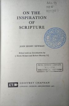 ON THE INSPIRATION OF SCRIPTURE