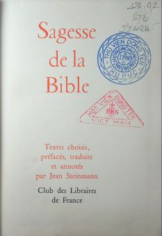 SAGESSE DE LA BIBLE