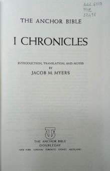 THE ANCHOR BIBLE: I CHRONICLES