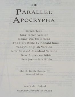 THE PARALLEL APOCRYPHA 