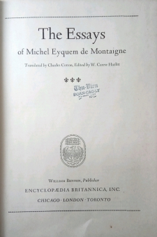 GREAT BOOKS: THE ESSAYS OF MICHEL EYQUEM DE MONTAIGNE