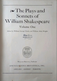 GREAT BOOKS: THE PLAYS AND SONNETS OF WILLIAM SHAKESPEARE: I