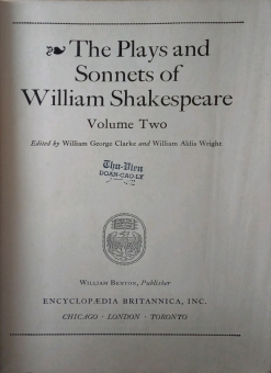 GREAT BOOKS: THE PLAYS AND SONNETS OF WILLIAM SHAKESPEARE: II