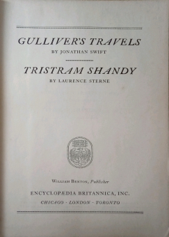 GREAT BOOKS: GULLIVER'S TRAVELS; TRISTRAM SHANDY