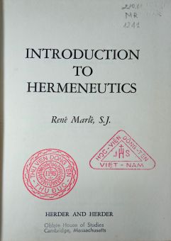 INTRODUCTION TO HERMENEUTICS