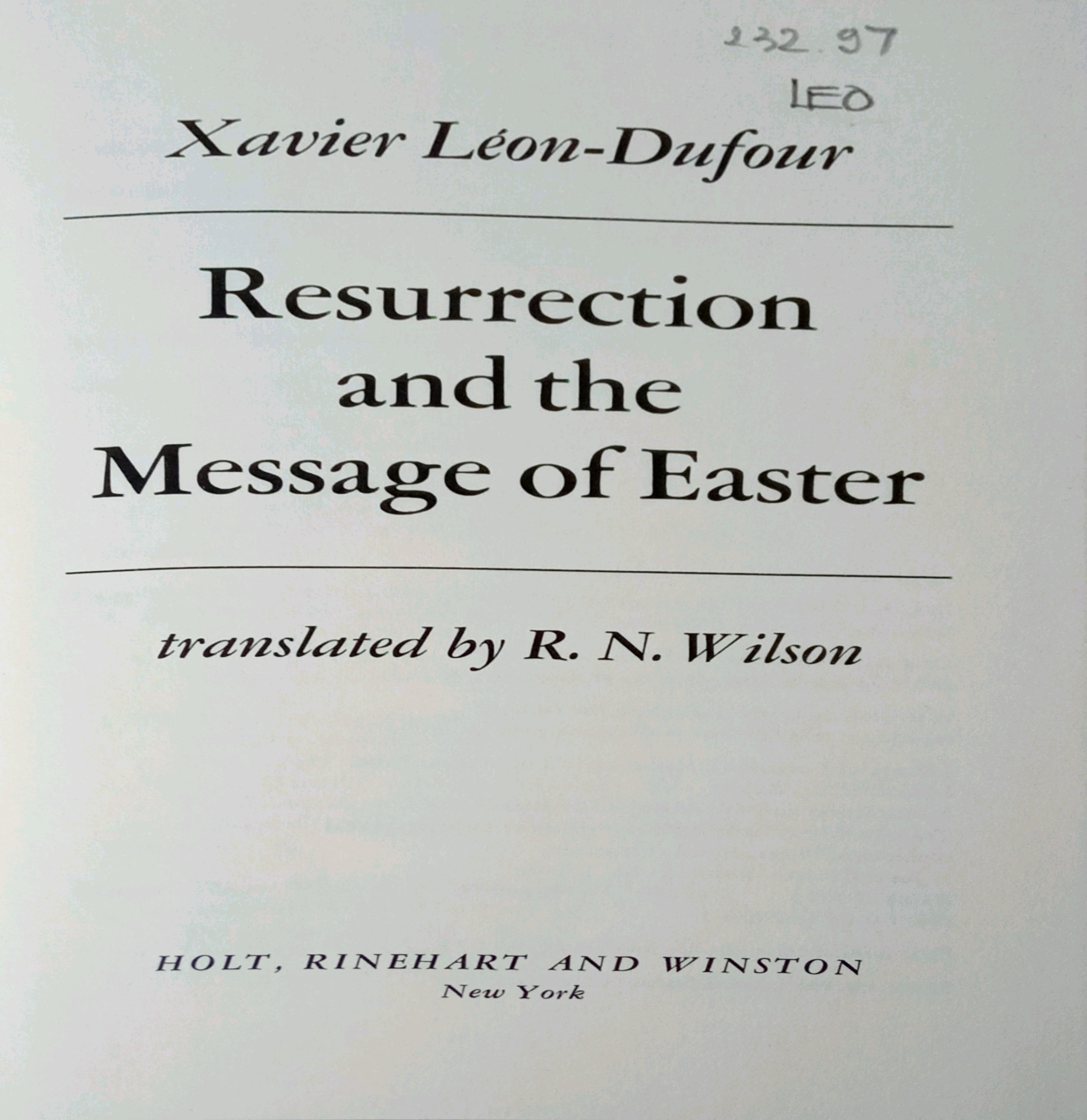 RESURRECTION AND THE MESSAGE OF EASTER 