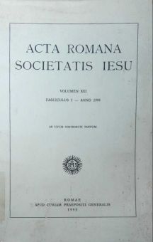 ACTA ROMANA SOCIETATIS IESU: FASCICULUS XXI - FASCICULUS, ANNO 1994